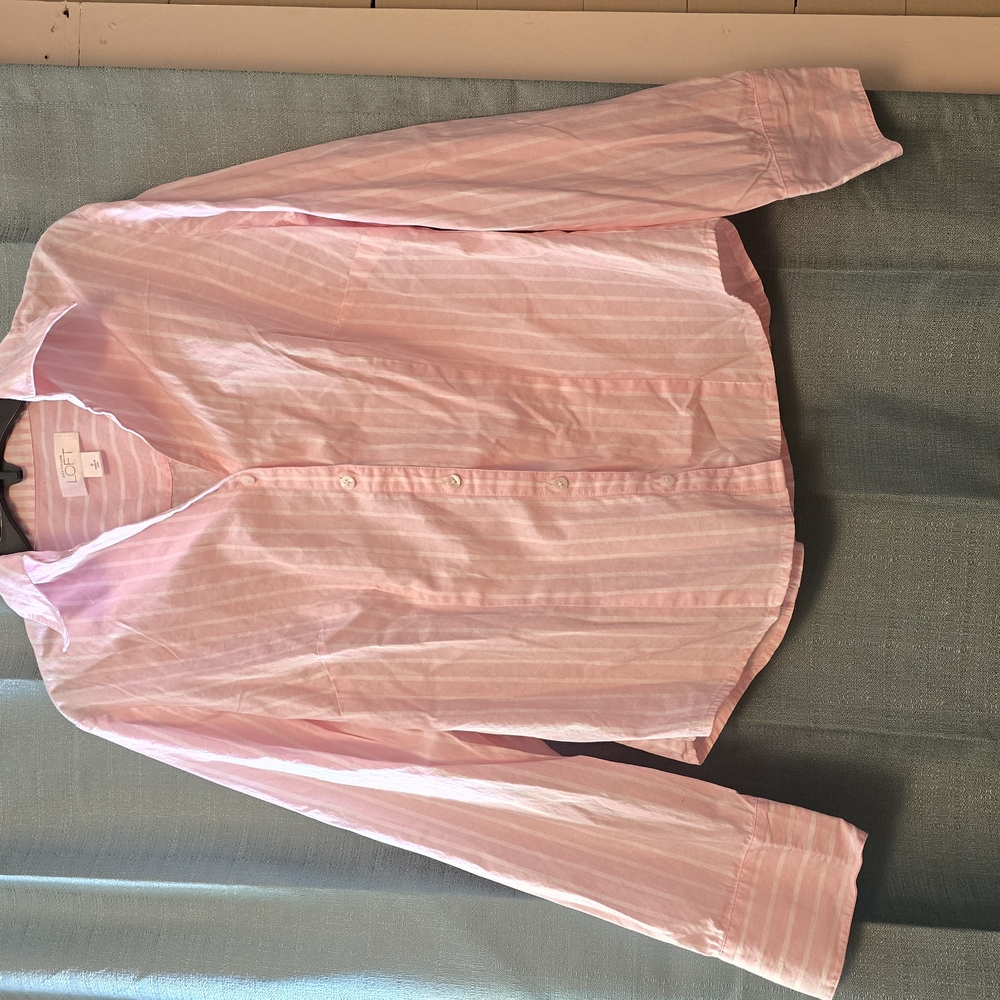 Pink Striped Button-Up Shirt